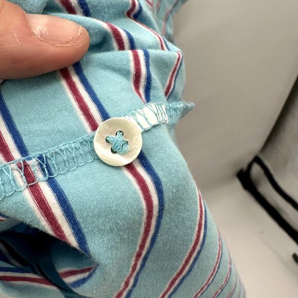 Johnnie-O Mens Blue Stripped Short Sleeve Polo // M - Picture 5 of 6